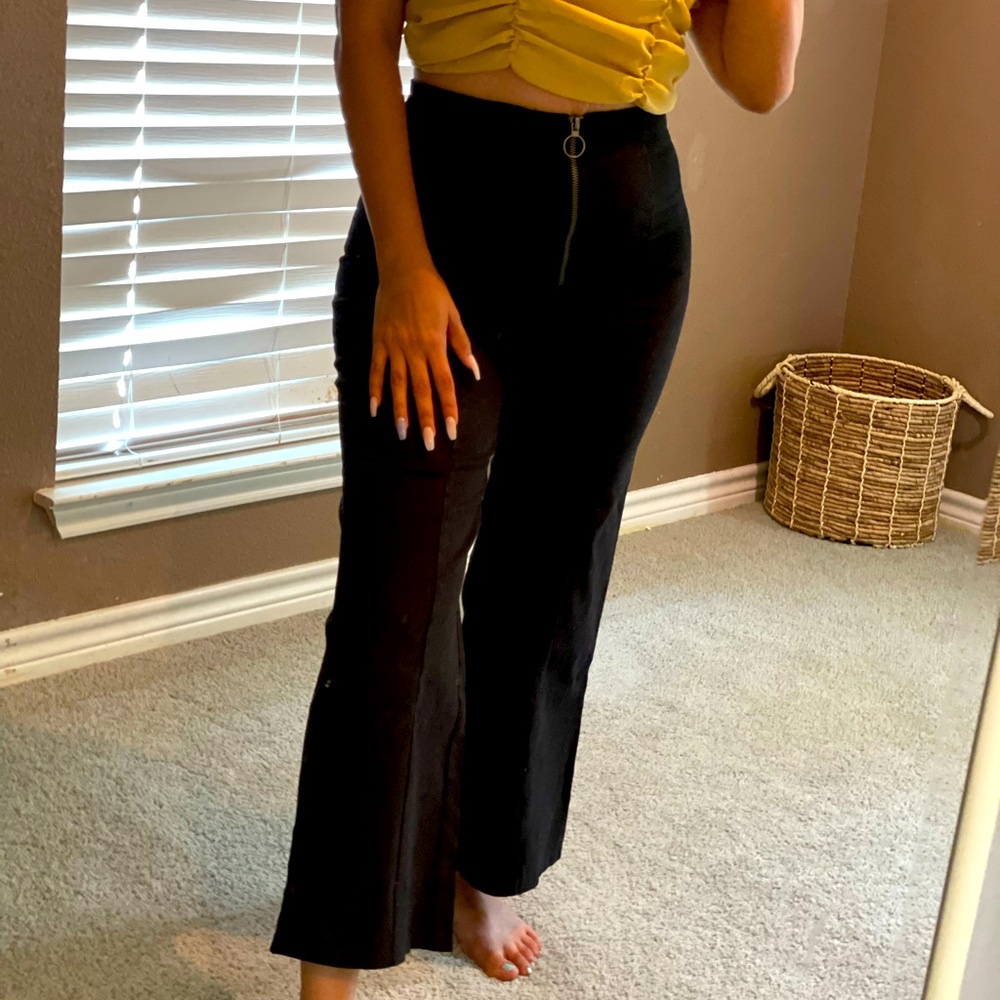 Capri zip up flare pants